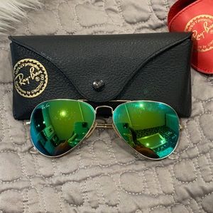 Ray - Ban gold/green polarized sunglasses